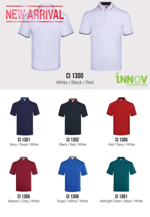 CI13 UNISEX CVC COTTON INTERLOCK  Polo Shirt - Image 2