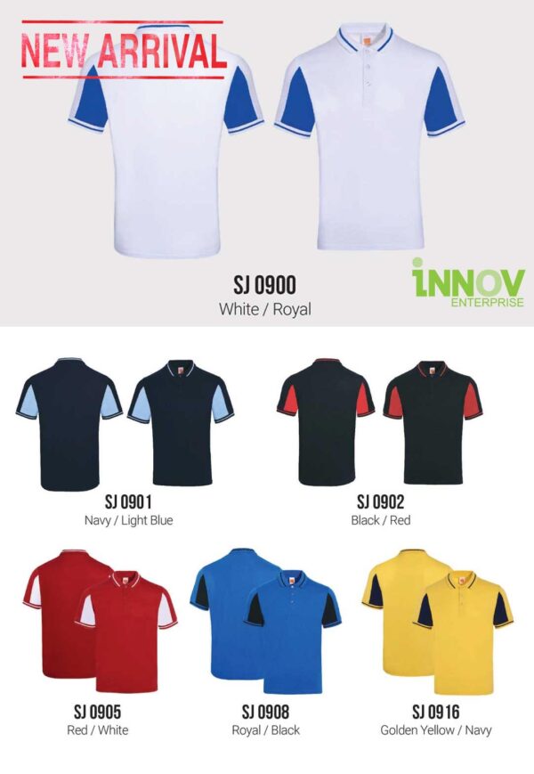 SJ09 UNISEX TC POLO SHIRT Tipped Collar & Cuff - Image 2