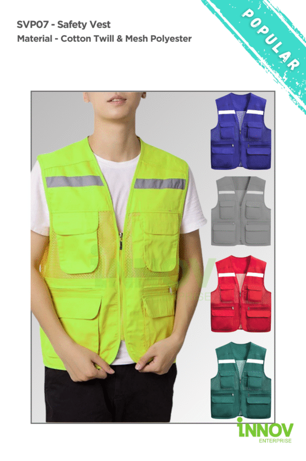 SVP07 Series - Cotton Twill Safety Vest with 6 Pockets