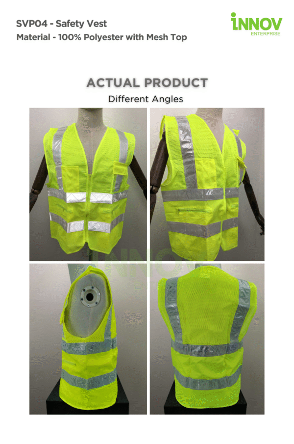 SVP04 Safety Vest with Pocket - 100% Polyester with Mesh Top - Image 2