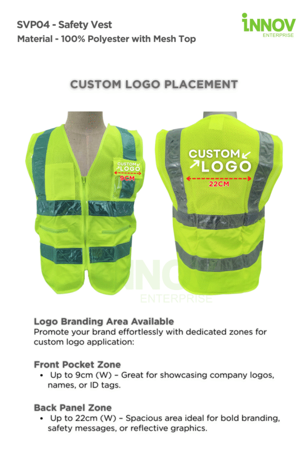 SVP04 Safety Vest with Pocket - 100% Polyester with Mesh Top - Image 4