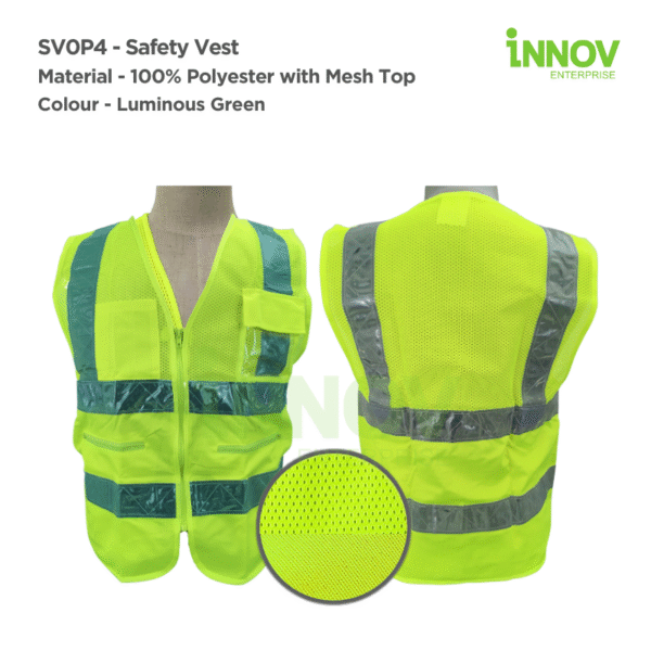 SVP04 Safety Vest with Pocket - 100% Polyester with Mesh Top - Image 5