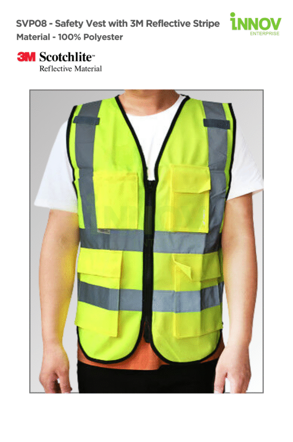 SVP08 Safety Vest with 3M Reflective Stripe - Image 2