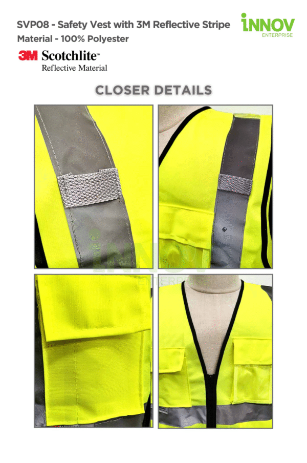 SVP08 Safety Vest with 3M Reflective Stripe - Image 4