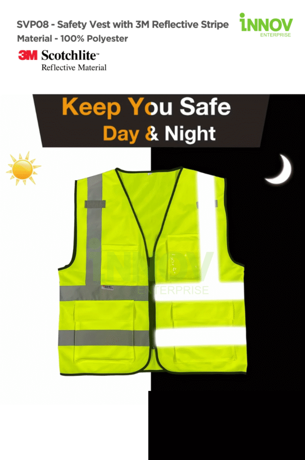 SVP08 Safety Vest with 3M Reflective Stripe - Image 7