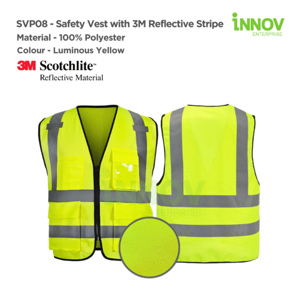 SVP08 Safety Vest with 3M Reflective Stripe - Image 5