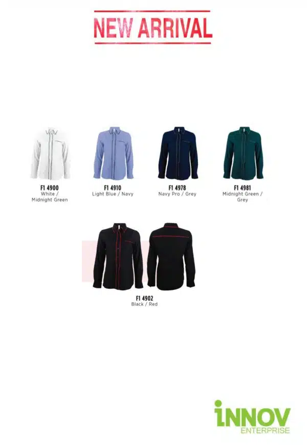 F149 FEMALE CORPORATE UNIFORM Long Sleeve Shirt - Image 2