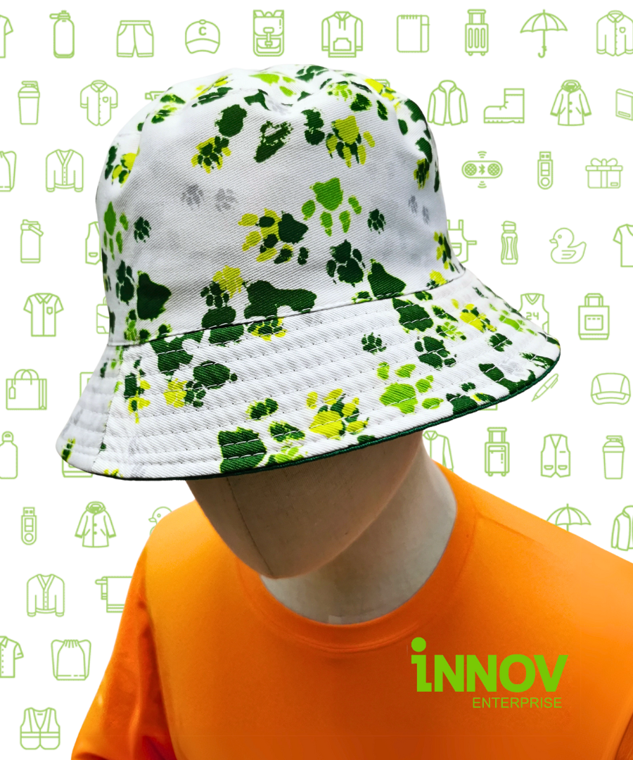 Custom Reversible Polyester Twill Bucket Hat_Full View_Full Colour Side_Embroidery Tag_GESS