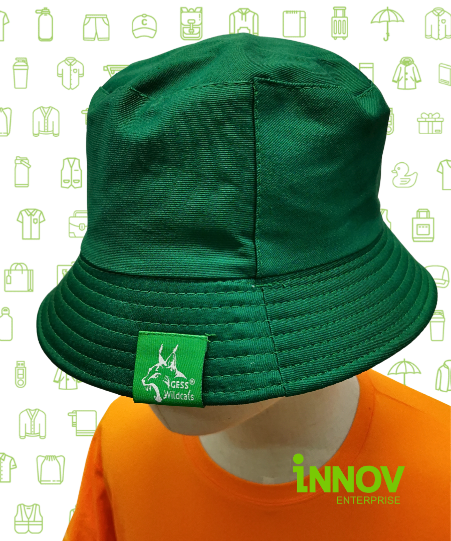 Custom Reversible Polyester Twill Bucket Hat_Full View_Plain Side_Embroidery Tag_GESS
