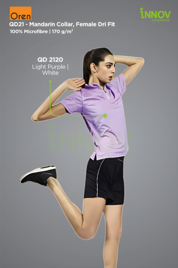 QD21 - FEMALE MICROFIBRE Half-Zip Mock Neck Shirt - Image 2