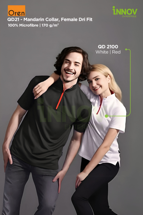 QD21 - FEMALE MICROFIBRE Half-Zip Mock Neck Shirt