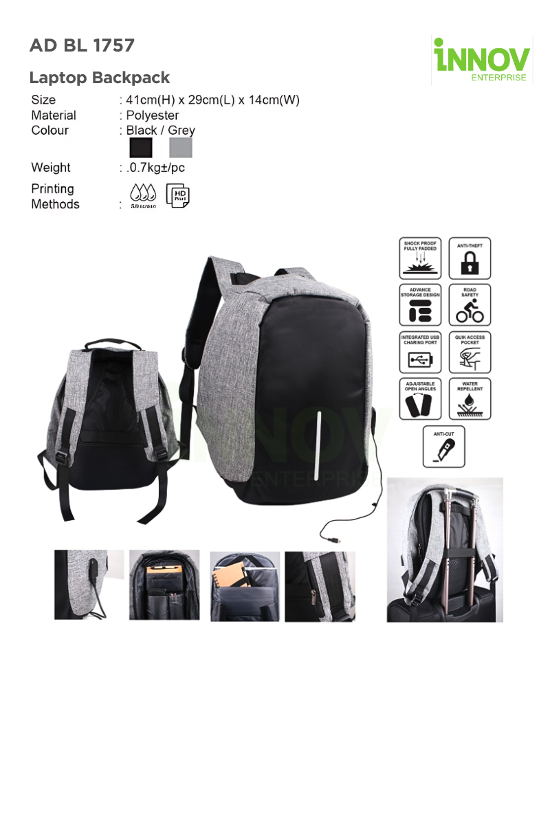AD BL 1757 Laptop Backpack 01