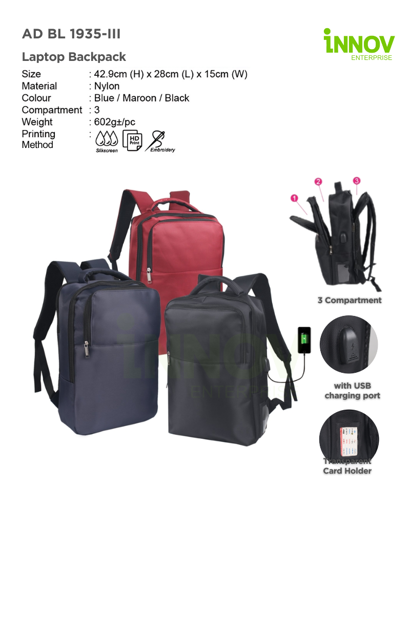 AD BL 1935-III Laptop Backpack 01