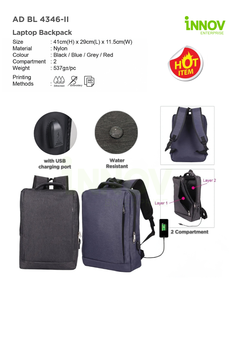 AD BL 4346-II Laptop Backpack 01
