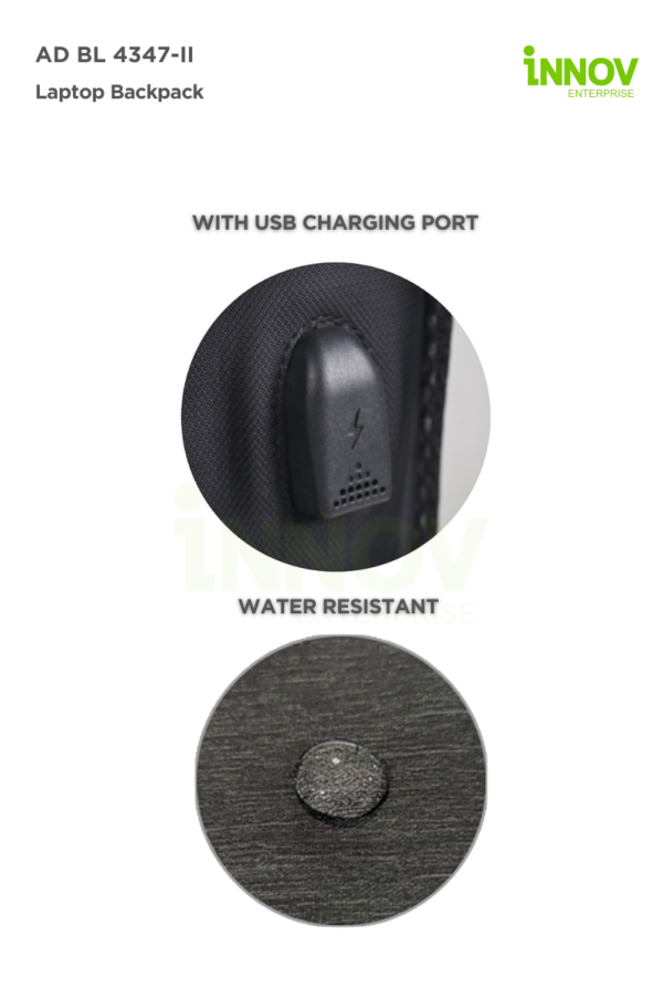 AD BL 4347-II Water Resistant Laptop Backpack - Image 6