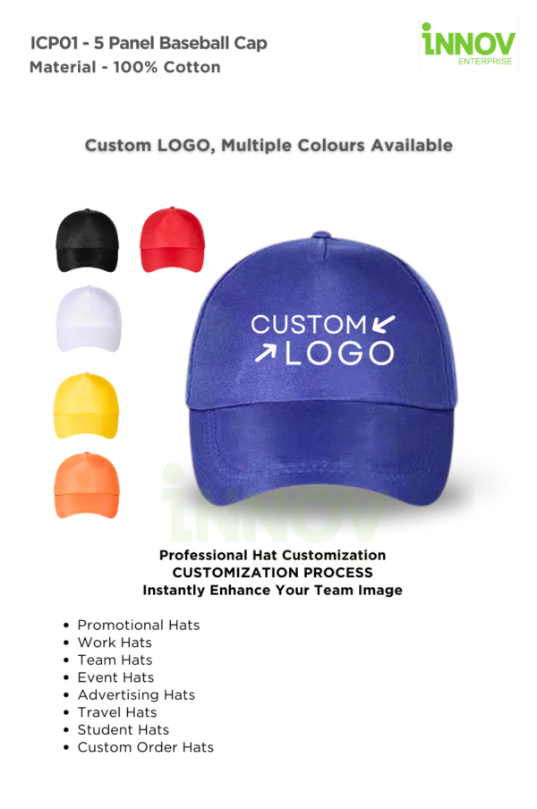 ICP01 - 5 Panel Baseball Cap - Image 4