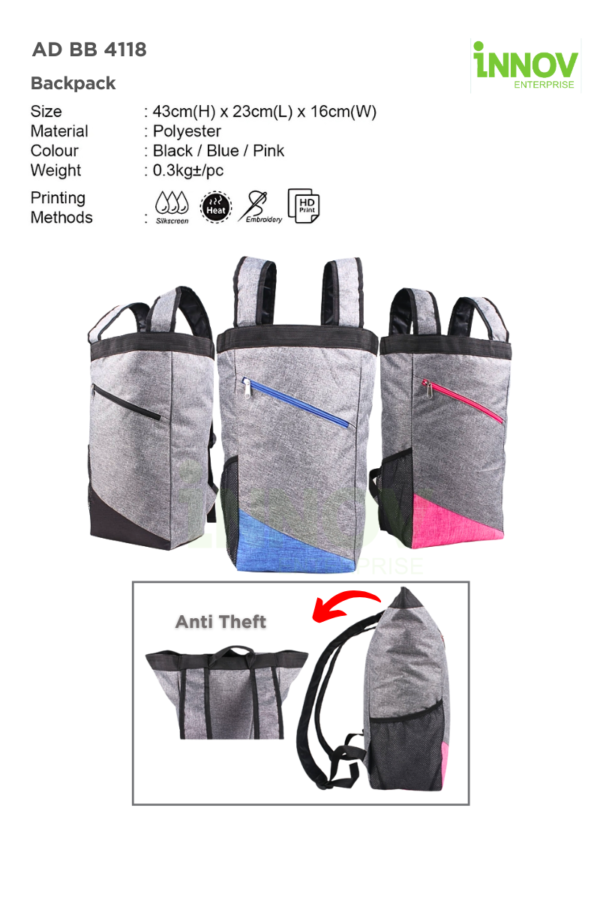 AD BB 4118 Anti Theft Backpack