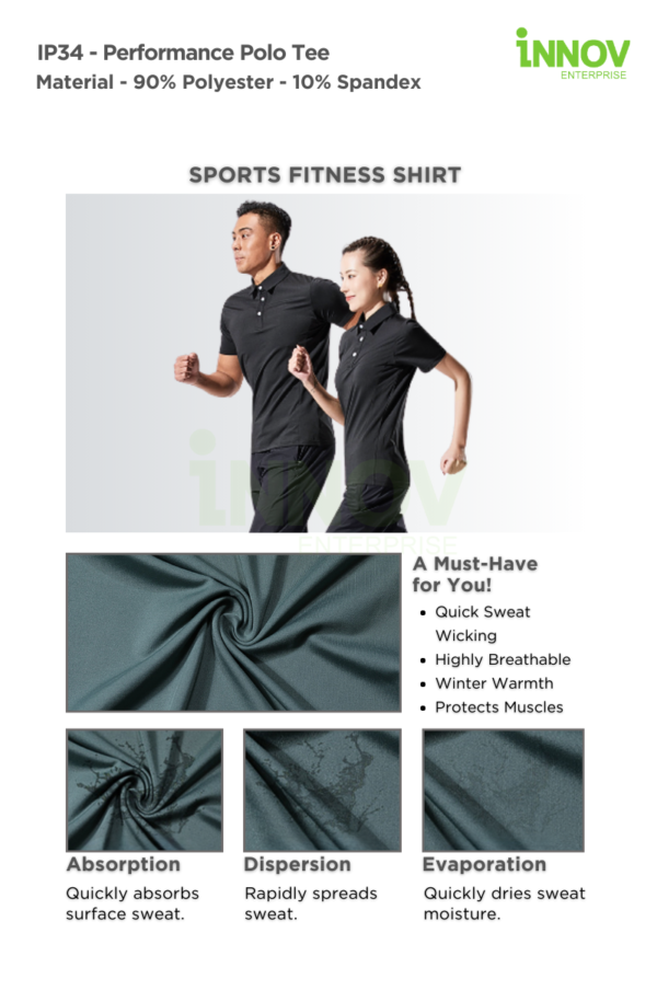 IP34 Performance Polo Tee - Image 7