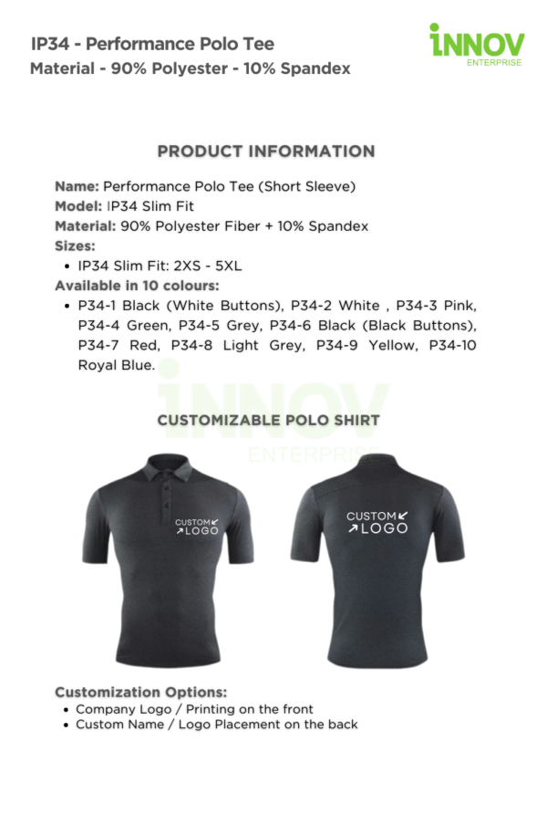 IP34 Performance Polo Tee - Image 8