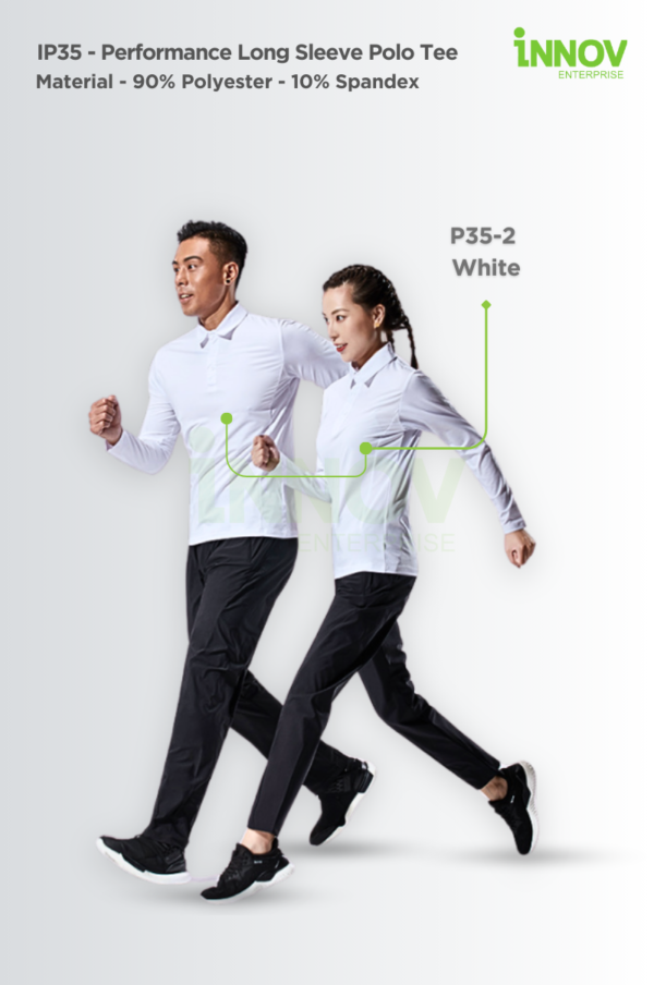 IP35 - Performance Long Sleeve Polo Tee - Image 5