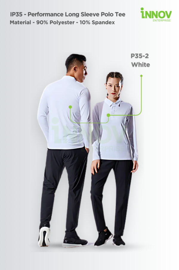IP35 - Performance Long Sleeve Polo Tee - Image 6