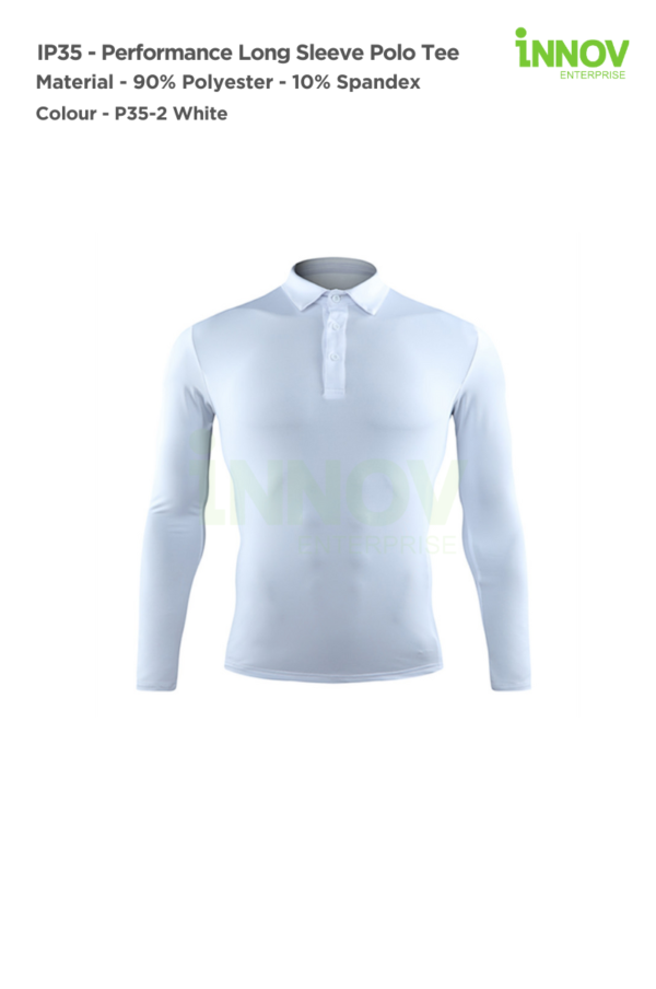IP35 - Performance Long Sleeve Polo Tee - Image 10