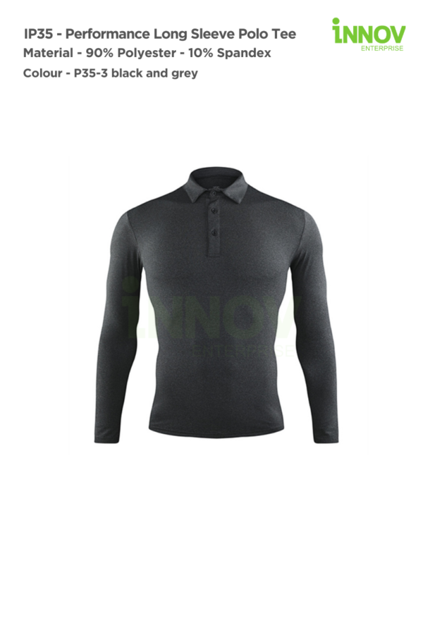 IP35 - Performance Long Sleeve Polo Tee - Image 11