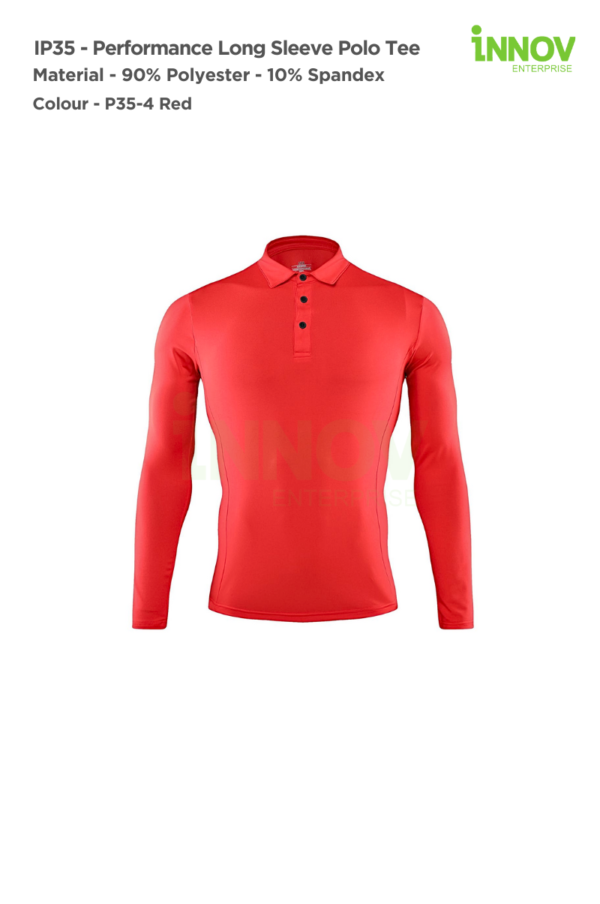 IP35 - Performance Long Sleeve Polo Tee - Image 12