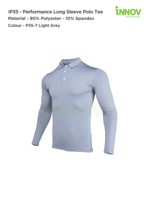 IP35 - Performance Long Sleeve Polo Tee - Image 14