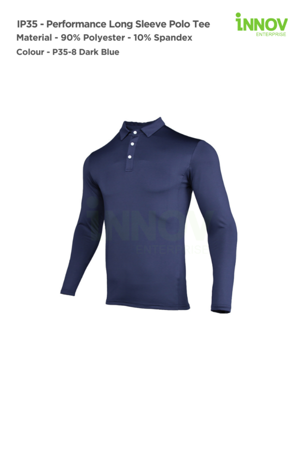 IP35 - Performance Long Sleeve Polo Tee - Image 15