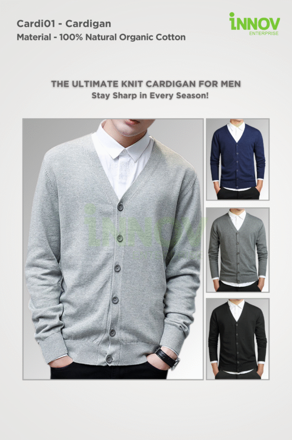 Men’s Organic Cotton Cardigan - Image 2
