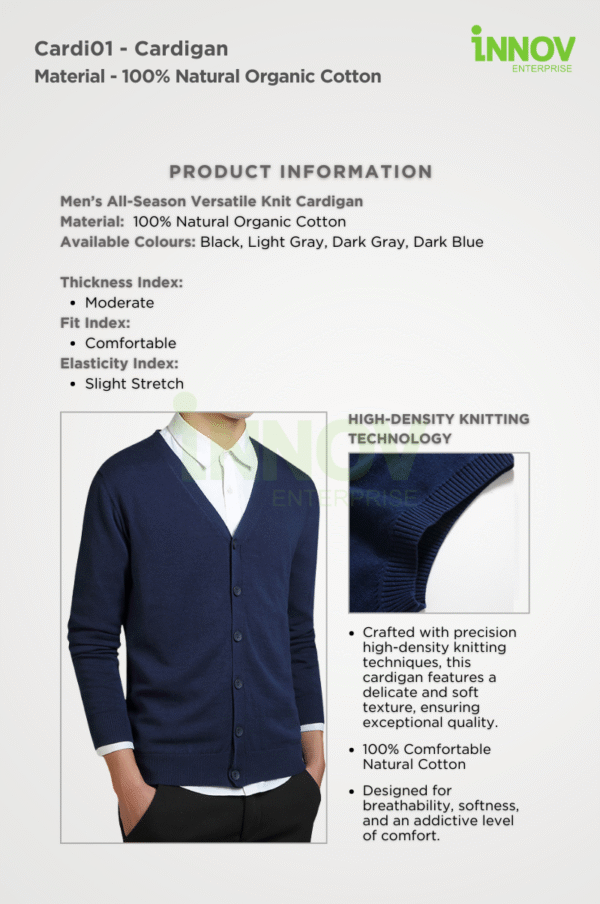 Men’s Organic Cotton Cardigan - Image 3