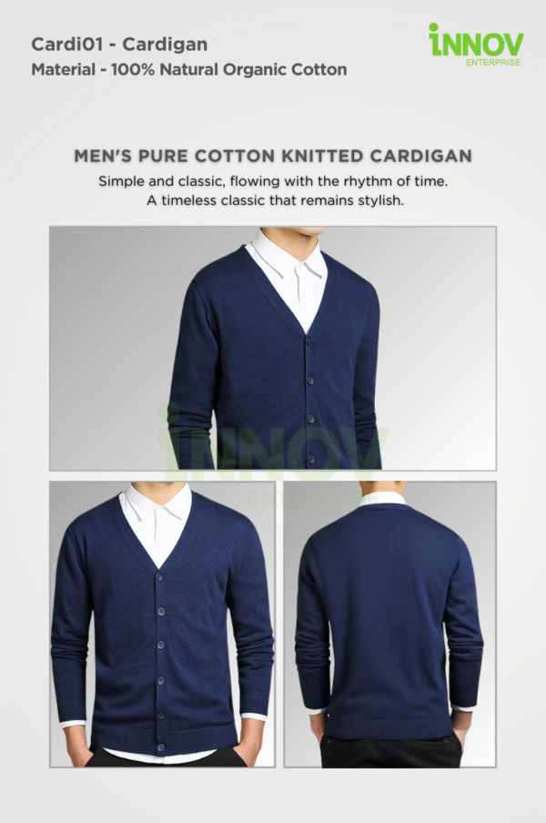 Men’s Organic Cotton Cardigan - Image 4