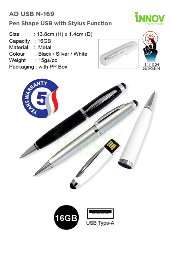 AD USB N-169 Pen Shape USB with Stylus Function