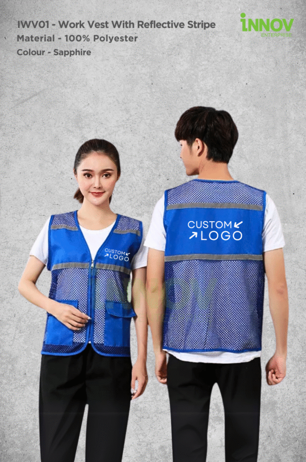 IWV01 - Work Vest with Reflective Stripe - Image 4