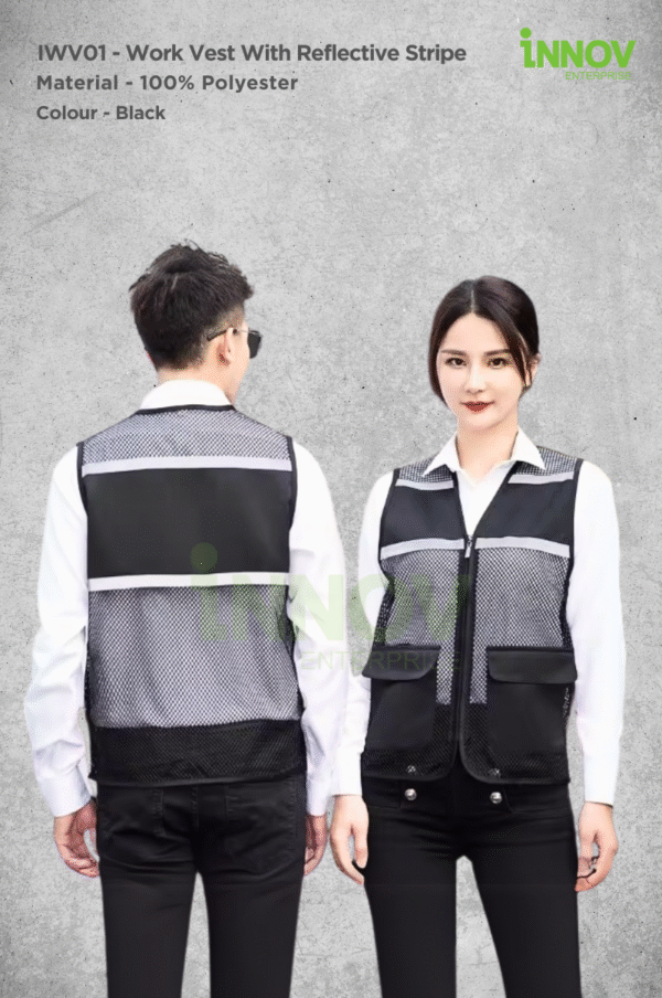 IWV01 - Work Vest with Reflective Stripe - Image 5