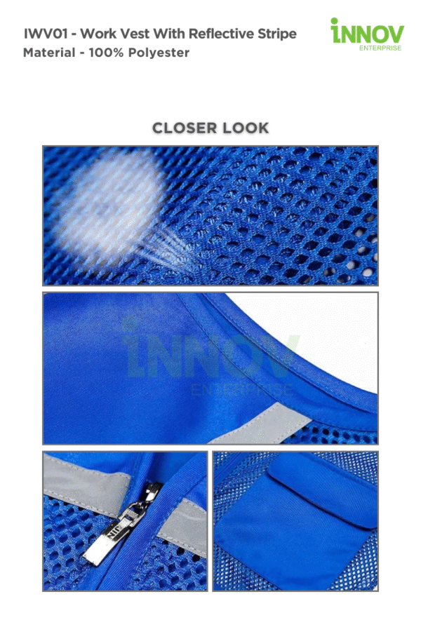 IWV01 - Work Vest with Reflective Stripe - Image 9