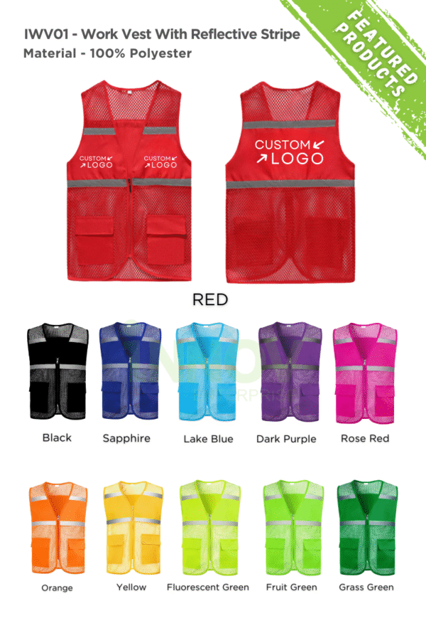 IWV01 - Work Vest with Reflective Stripe