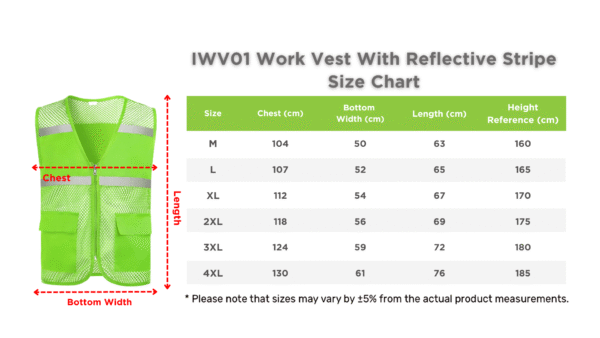 IWV01 - Work Vest with Reflective Stripe - Image 17